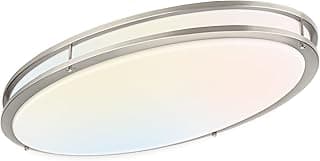 DAKASON 32In Oval LED Flush Mount Light for Kitchen/Living Room, 50W Large LED Ceiling Light Fixture, 3500K/4000K/5000K Adjustable, Dimmable for Dining Room/Bedroom