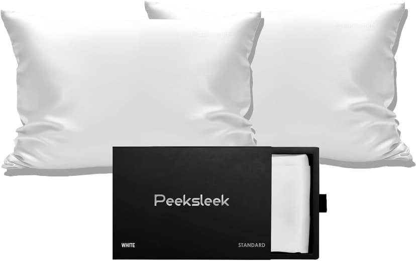 100% Mulberry Silk Pillowcases with Zipper– Luxurious, Anti-Aging Pillow Covers, 22 Momme 6A Grade Silk Pillow Cases 2 Pack for Hair and Skin Care (Silver Grey, Queen (U.S. Standard))