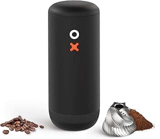 Burr Coffee Grinder – Electric, Portable, Small, Quiet Adjustable Conical Burr Coffee Bean Mill, 20 Grind Settings for Espresso, Pour-Over, French Press Moka, for Home Travel Use (Matte Black)