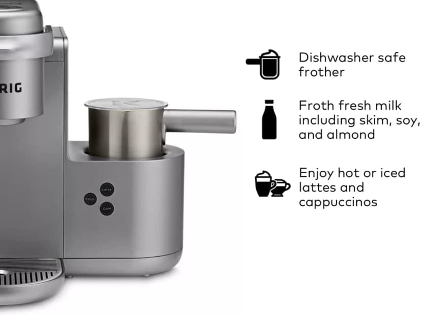 Keurig K-Cafe C Single Serve K-Cup Pod C Latte and Cappuccino Maker, 12, Nickel
