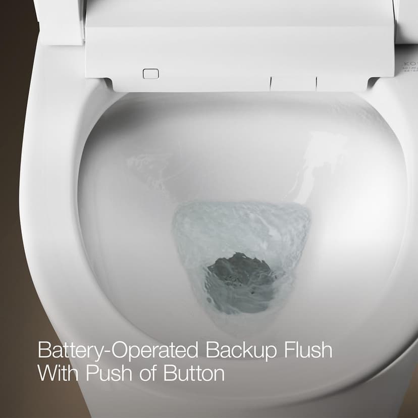 KOHLER 5402-0 Veil Smart Toilet with Auto Open & Close, One-Piece Wall-Hung Elongated Intelligent Bidet Toilet with Heated Seat and Dual-Flush, White
