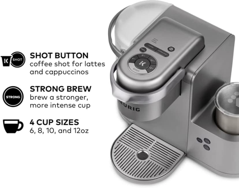 Keurig K-Cafe C Single Serve K-Cup Pod C Latte and Cappuccino Maker, 12, Nickel