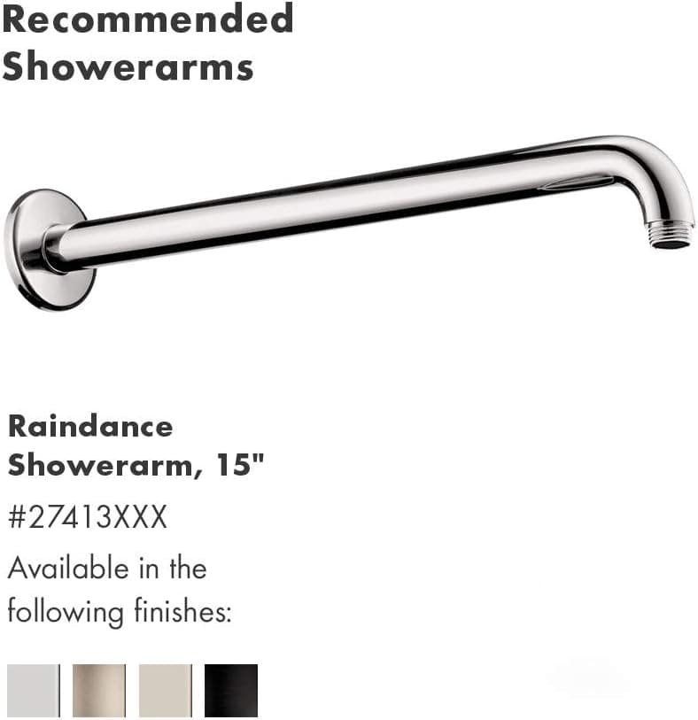 hansgrohe Croma Select S 7-inch Water Saving Low Flow Showerhead Modern 2-Spray Rain, IntenseRain with QuickClean in Chrome, 04388000