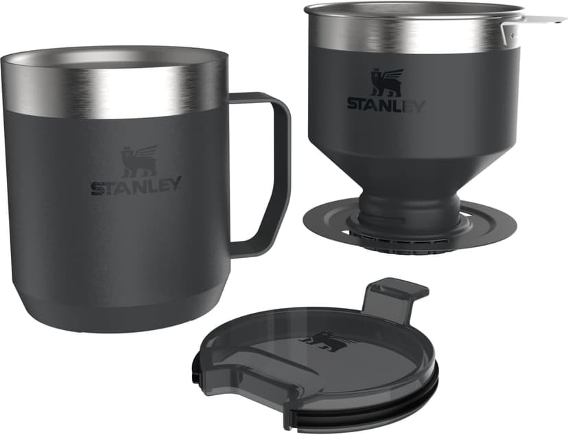 Stanley Perfect Brew Pour Over Set | 12 oz Camp Mug with Lid Included | Drip Coffee Maker with Reusable Filter | Insulated Stainless Steel | BPA-Free | Hammertone Green