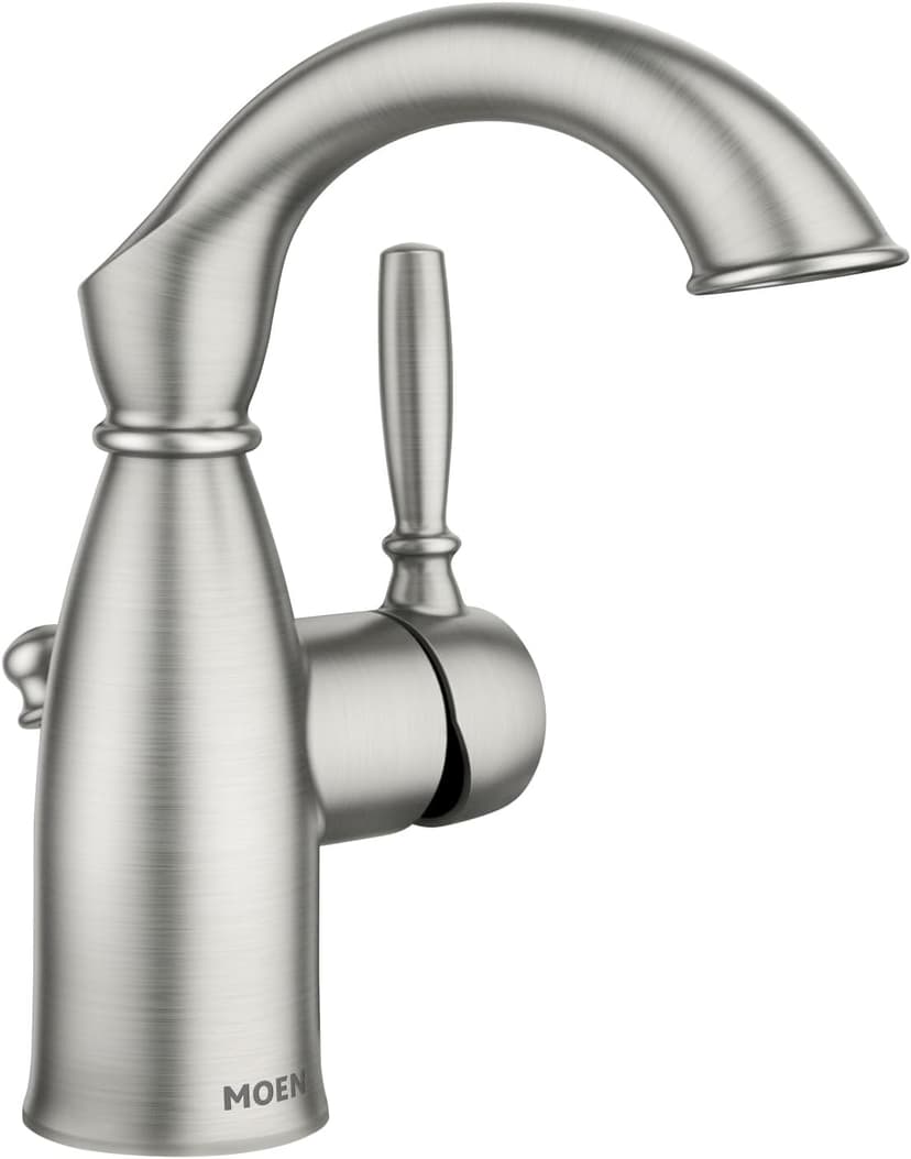 Moen Sarona Spot Resist Brushed Nickel One-Handle Single Hole Rustic Farmhouse Bathroom Sink Faucet with Optional Deckplate, 84144SRN