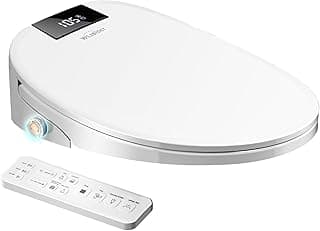 Upgrade Smart Bidet Toilet Seat Elongated, Electronic Heated Bidet with Adjustable Warm Air Dryer, Unlimited Warm Water, Night Light, Slow Closed Toilet Seat & Lid, Remote Control