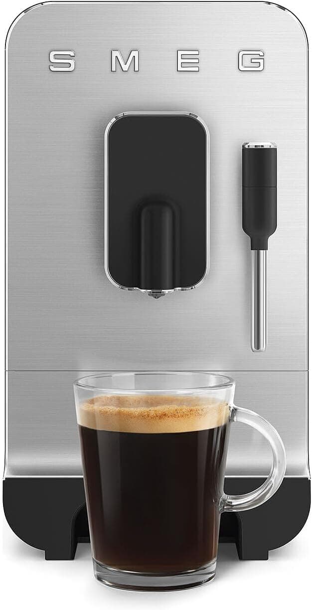 Smeg Fully Automatic Coffee Machine with Steam, Black BCC12BLMUS, Whole Bean Grinder and Titan Renew Water Tank