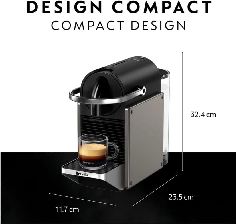 Breville-Nespresso USA BEC420TTN1AUC1 Pixie Espresso Machine, Titan