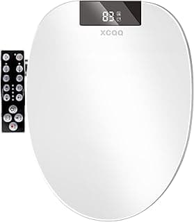 Bidet Toilet Seat Round, Unlimited Warm Water, Heated Toilet Seat, Warm Air Dryer, Rear and Feminine Washing, Soft Closed Toilet Lid, Night Light, Smart Toilet Seat with Bidet Requires Outlet