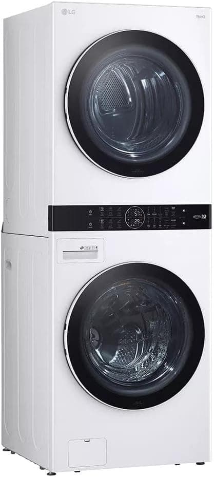 LG WKEX200HWA Compact 2 in 1 Laundry and Dryer Combo 27 Inch Washing machine 6 cycles, Laundry Center, Energy Star Certified, Washtower, Wrinkle Free, Wifi and Turbosteam technology with sensor for