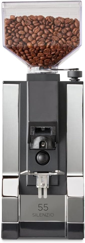 Eureka Mignon Silenzio 55 Espresso Grinder | 55mm Burrs | Stepless | Timed Dosing | Chrome