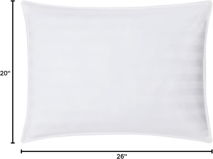 DOWNLITE Down Extra Thin, Flat & Soft Pillow for Stomach Sleepers (Hypoallergenic) (Standard/Queen)