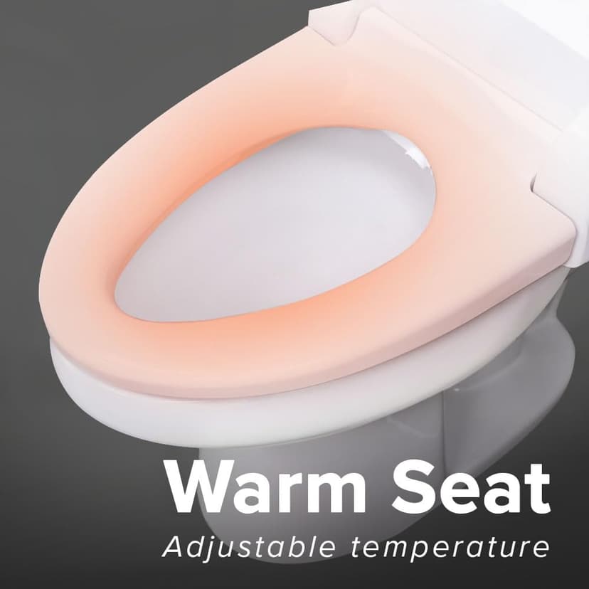 SmartBidet SB-2000WE Electric Bidet Toilet Seat with Heated Seating, Warm Air Dryer, Temperature Control Wash, and Control Panel, Elongated Seating