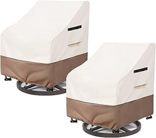 Patio Chair Covers Waterproof Patio Furniture Covers, 33W x 35D x 36H Inches Swivel Outdoor Chair Cover 2 Pack (Beige)