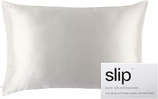 slip The Original Queen Pure Silk Pillow Case - 100% Pure 22 Momme Mulberry Silk - Queen Size Standard Pillow Case - Anti-Aging, Anti-BedHead, Anti-Sleep Crease, White (20" x 30")