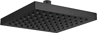 Delta Faucet Single-Spray Rain Shower Head Black, Rainfall Shower Head, Black Square Shower Head, Matte Black Rainfall Shower Head, Delta Rain Shower Metal Shower Head, Matte Black 52841-BL