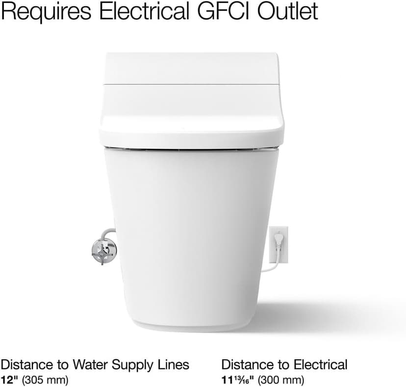 KOHLER K-29777-PA-0 Innate Smart Toilet, White, One-piece Elongated Style, Dual-flush with Integrated Personal Cleansing