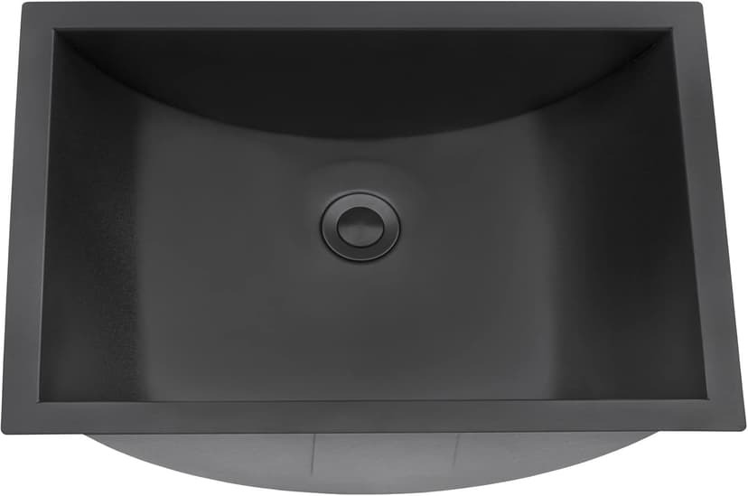 Ruvati 18 x 12 inch Gunmetal Black Undermount Bathroom Sink - 16 Gauge Stainless Steel Bathroom Sink with Brushed Finish, Easy-to-Clean Undermount Sinks - RVH6110BL