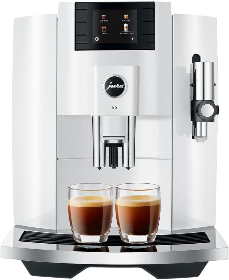 Jura ENA 4 Coffee Machine (Piano White) Bundle CLEARYL Smart Filter Cartridge, and Stainless Steel Coffee Canister (3 Items)