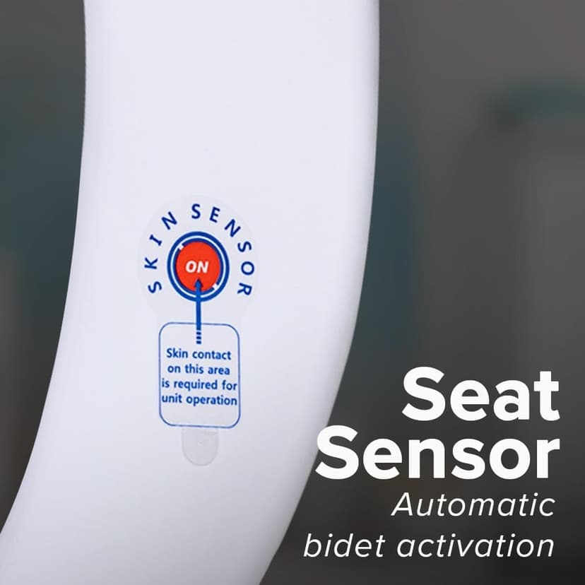 SmartBidet SB-1000WE Electric Bidet Toilet Seat with Heated Seating, Warm Air Dryer, Temperature Control Wash, and Remote Control, Elongated Seating