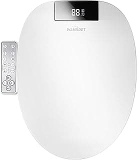 Upgrade Bidet Toilet Seat Elongated, Rear and Feminine Wash, Unlimited Warm Water, Heated Seat, Warm Air Drying, Soft Close Lid, Sense Seat, Smart Bidet Seat Elongated Requires Electricity