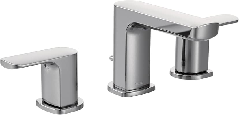 Moen Rizon Chrome Two-Handle Widespread Bathroom Faucet, Valve Required, T6920