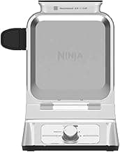 Ninja BW1001 NeverStick PRO Belgian Waffle Maker, Vertical Design, 5 Shade Settings, Precision-Pour Cup NOT Included* (Renewed) (White)