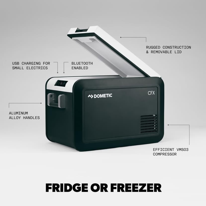 Dometic CFX Portable Electric Cooler and Freezer, Powered by AC/DC or Solar