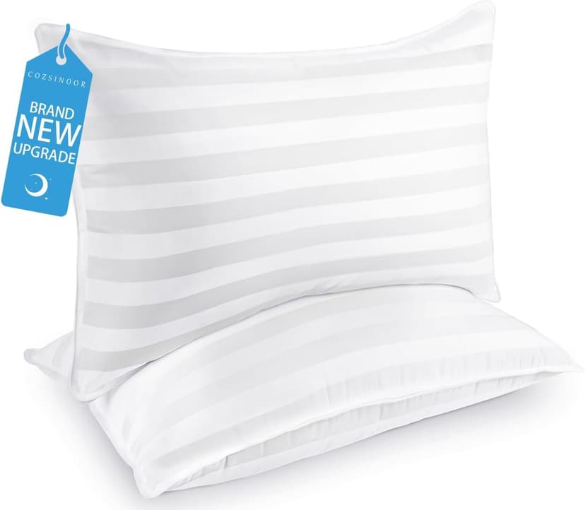 COZSINOOR Bed Pillows for Sleeping Queen Size - Hotel Quality Set of 2 - Breathable Down Alternative Microfiber Filled for Back, Stomach, Side Sleepers, Cooling & Skin-Friendly