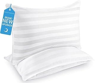 COZSINOOR Bed Pillows for Sleeping Queen Size - Hotel Quality Set of 2 - Breathable Down Alternative Microfiber Filled for Back, Stomach, Side Sleepers, Cooling & Skin-Friendly