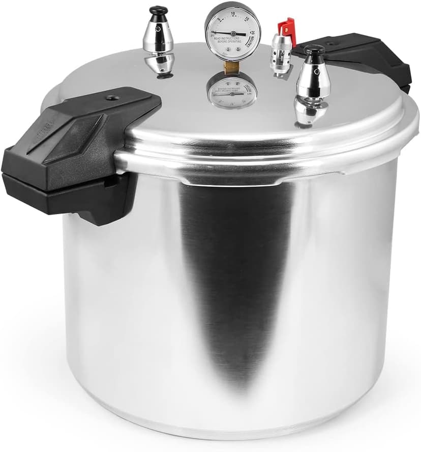Barton 23 Quart Pressure Cooker, Pressure Canner, Gauge, Canner Rack Included Quick Relief Valve Locking Lid Canning Pot Fast Cooking Pot, (23QT)