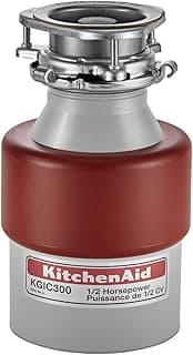 KitchenAid 84211643 1/2-Horsepower Continuous Feed Waste Food Disposer, Red