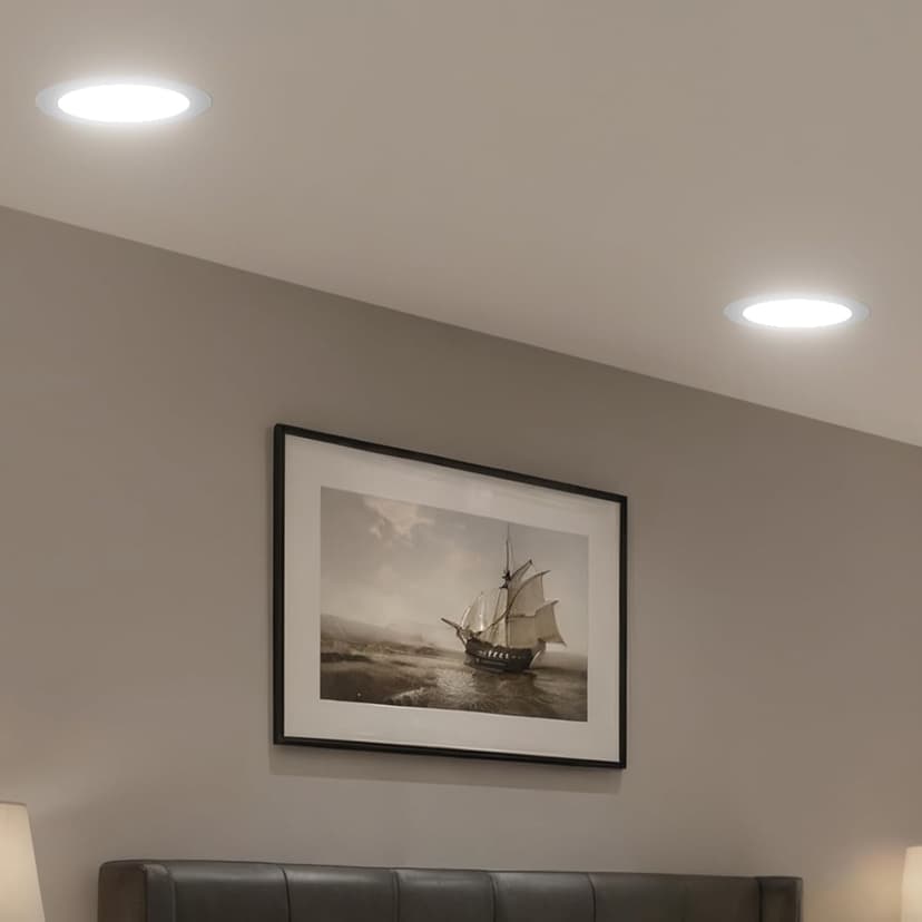 FREELICHT 24 Pack 6 Inch 5CCT Ultra-Thin LED Recessed Ceiling Light with Junction Box, 2700K/3000K/3500K/4000K/5000K Selectable, 1050LM Brightness, Dimmable Canless Wafer Downlight, 12WEqv110W-ETL&FCC