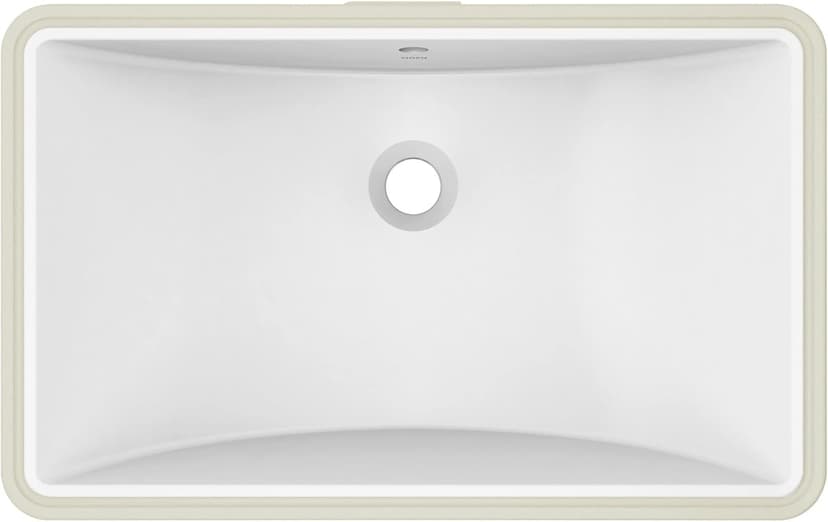 Moen White Vitreous China Undermount Sink, 23.625 X 14.75 X 7 Inch Rectangle Bathroom Sink with a High Gloss Porcelain Finish for Vanity Countertop Placement, BGCW10RU1223
