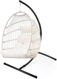 GOUTIME Hammock Chair Stand Only, Hanging Swing Egg Chair Stands Frame Holder, Heavy Duty Steel C Stand for Indoor Outdoor, Max Load 350 LBS
