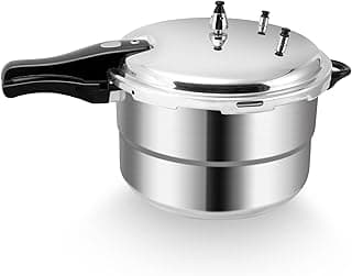 16 Quart Pressure Cooker, 10 Psi Induction Compatible Pressure Canner w/Stainless Steel Honeycomb Base, Heavy Gauge Aluminum, Quality Steamer Rack Included