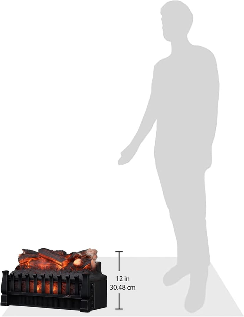 Duraflame 20" Electric Fireplace Log Set Insert + Fire Crackler Combo | Infrared Quartz Set Heater with Realistic Ember Bed and Logs | Remote Control | DFI021ARU-CSFC