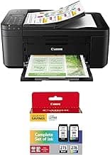 Canon PIXMA TR4720 All-in-One Wireless Printer for Home use, with Auto Document Feeder, Mobile Printing and Built-in Fax, Black and PG-275/CL-276 Multi Pack