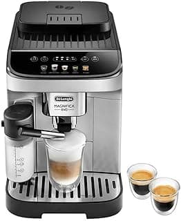 De'Longhi De’Longhi Magnifica Evo Automatic Espresso & Cappuccino Machine with Latte Crema System, 9.45 in. x 17.32 in. x 14.17 in., Chrome