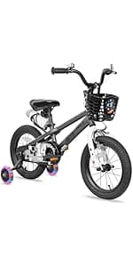 JOYSTAR 12 14 16 Inch Kids Cruiser Bike for Ages 2-7 Years Old Girls & Boys, Children's Bicycle with Training Wheels, Coaster Brake, Fenders & Adjustable Seat