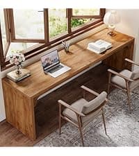 Tribesigns 78.7 Inches Long Computer Desk, Wooden Extra Long Desk, 2 Person Large Writing Table for Home Office, Brown