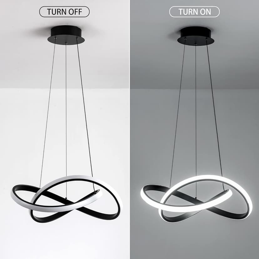 MAYNA Modern LED Pendant Light Fixture, Contemporary LED Chandelier with Irregular Ring Lights, Adjustable Modern Chandeliers for Dining Room Kitchen Entryway Living Room Bedroom, 6000K Daylight