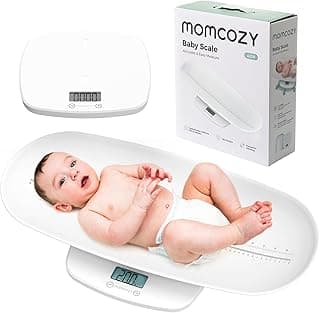 Momcozy Baby Scale, Multi-Function Scale for Body Weight&Height Measurement, Large Capacity for Toddler&Children&Pet&Adult, Perspectives Switch, Removable Tray, 5 Units, Digital LED Screen, Auto-Off