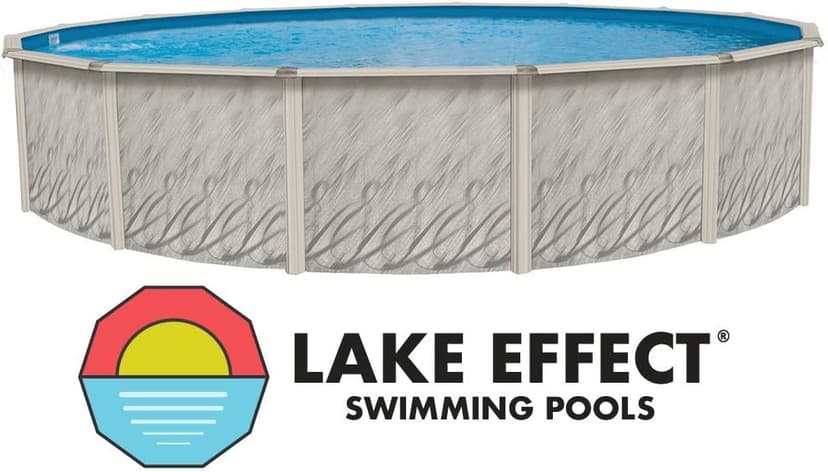 Lake Effect Pools 'Meadows Reprieve' 24' Round Above Ground Swimming Pool | 52" Inch Height | Resin Protected Steel Sided Walls | Includes a Antilles Dolphin Overlap Liner and Widemouth Skimmer