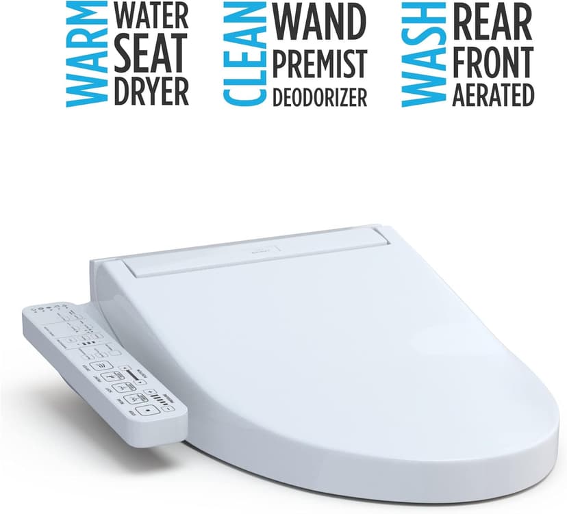 TOTO SW3074#01 WASHLET C2 Electronic Bidet Toilet Seat with PREMIST and EWATER+ Wand Cleaning, Elongated, Cotton White