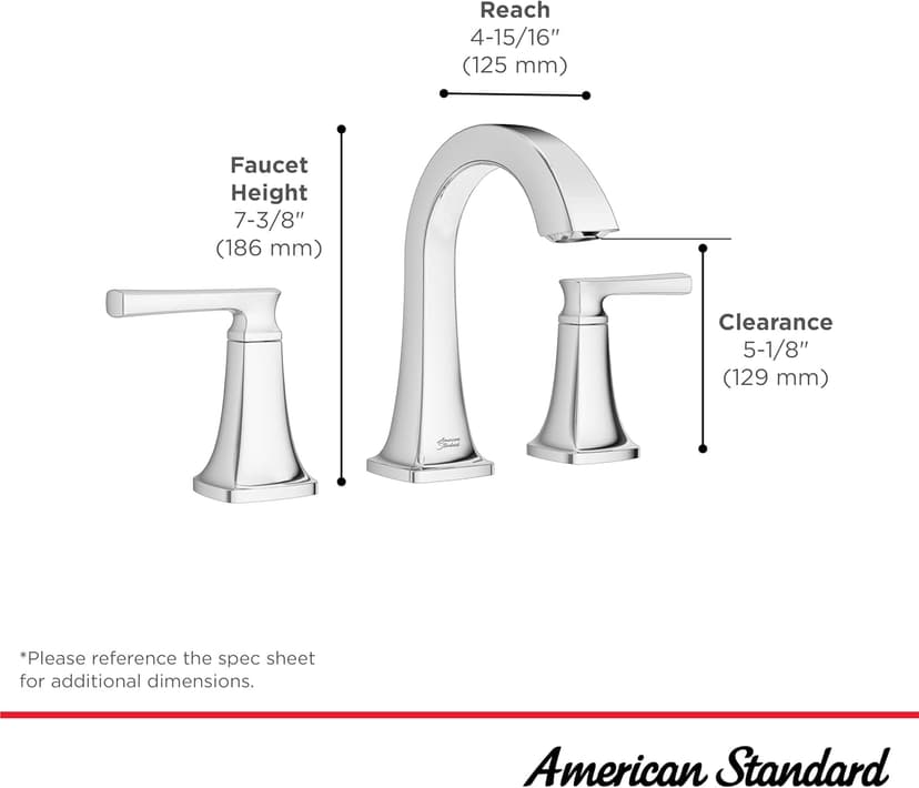 American Standard 7426801.002, Belmeade Two-Handle 8-Inch Widespread Bathroom Faucet, Chrome