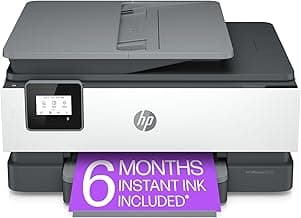 HP OfficeJet 8015e Wireless Color All-in-One Printer, 6 month Instant Ink trial included
