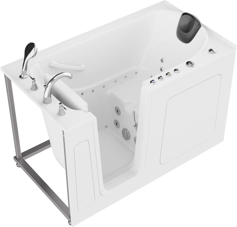 ANZZI Tubs Series Left Drain Quick Fill Walk-In Whirlpool and Air Tub with Powered Fast Drain in White Finish 32 in. x 60 in. | AMZ3260LWD