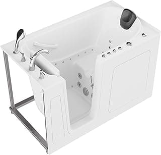 ANZZI Tubs Series Left Drain Quick Fill Walk-In Whirlpool and Air Tub with Powered Fast Drain in White Finish 32 in. x 60 in. | AMZ3260LWD
