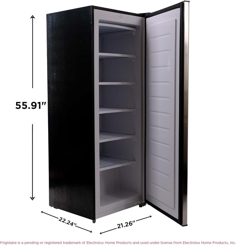 Frigidaire EFRF694, 6.5 cu ft, Upright Freezer, Platinum Series, Stainless steel